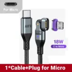 AUFU 16pin 180 Rotate Magnetic Cable 240W Fast Charging Micro USB Type C Cable For iPhone Xiaomi Samsung Magnet USB Phone Cable - Image 9