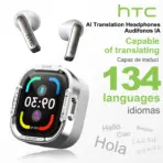 HTC NE70 Bluetooth V6.0 Headphones Smart Touchscreen Wireless Earphones AI Translator Earbuds Gaming Earbuds HD Bass - Image 7