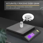 Digital Electronic Kitchen Scale Waterproof Stainless Steel Measuring Scale with LCD Display 5kg/0.1g 10kg/1g Rechargeable - Image 3