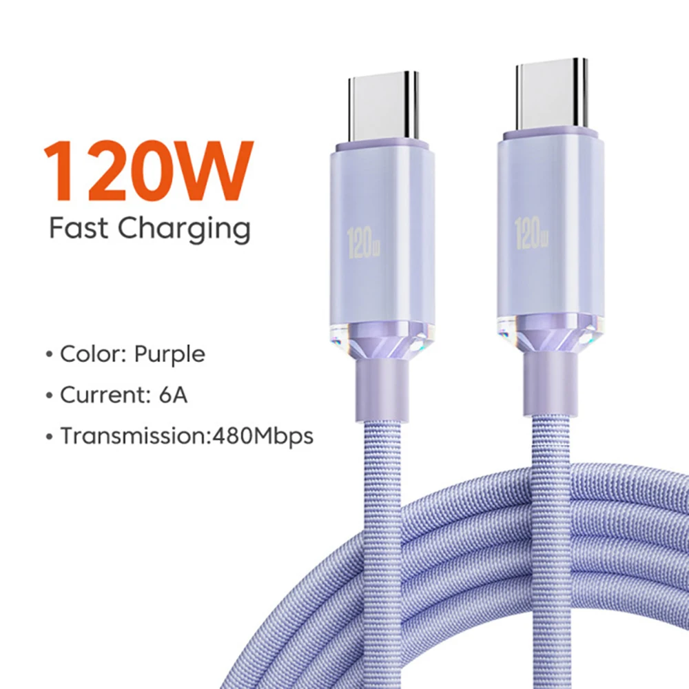 Se05713cccceb478aa61286f6f9e73969V.webp 120W 6A Data Cable Fast Charging Cable USB Type-C Charge Cord For Samsung Xiaomi Huawei Phone Quick Charge Wire 0.25/1/1.5/2M - Image 1