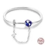 Bracelet Silver 925 Original 17-20CM Star Moon Sun Four Leaf Clover Green Zircon Bracelets Fit DIY Charms Birthday Jewelry Gifts - Image 11