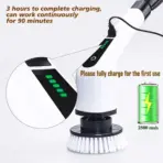 Cordless Spin Scrubber Electric Multipurpose Cleaning Brush for Kitchen Bathroom Toilet - Household Hair Brushes And Mops - Image 2