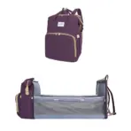 Foldable Bed Diaper Bag with Changing Station Insulated Pocket and Large Capacity Multifunctional Double Shoulder Mommy Bag - Image 12
