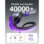 AUFU 16pin 180 Rotate Magnetic Cable 240W Fast Charging Micro USB Type C Cable For iPhone Xiaomi Samsung Magnet USB Phone Cable - Image 6