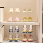 4 Grids Shoe Storage Device Shelf Saves Space Children's Shoes Storage Box Shoe Box Student Dormitory Shoe Cabinet Shoe Rack - Image 2