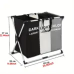 1-3Grids Laundry Basket Foldable Dirty Clothes Organizer Bathroom Waterproof Storage Basket Large Laundry Hamper Two Size New - Image 3
