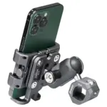 FANAUE Motorcycle Bike Phone Holder Mount Aluminum Alloy with Vibration Dampener ATV/ UTV Bike Scooter Handlebar GPS Clip