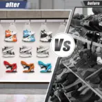 H-shaped Shoe Rack Wall Mounted Floating Shoe Display Shelves Sneaker Holders for Shoe Collectors Advertising Exhibition - Image 3