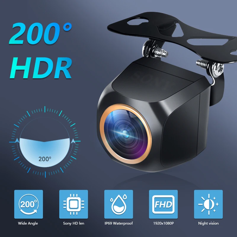 Se741dfedc53542bb8e937ef4b13d872c5.webp AHD 1920x1080P Car Rear View Camera 200° for Fisheye Golden Lens Full HDR Night Vision Vehicle Back Car Reversing Front Camera - Image 1