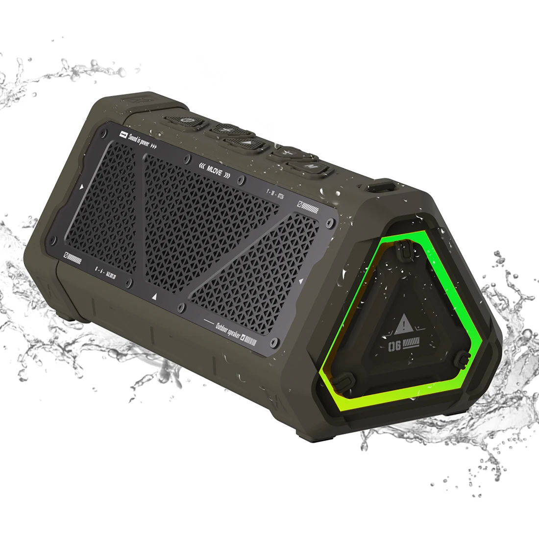 Se74de1244202498eb9723bb997461391V.webp MLOVE P3 Outdoor Bluetooth Speaker, 40W Output Power Bluetooth 5.3 Speaker ,Stereo Sound IPX7 Waterproof,Micro SD Card,RGB Light - Image 1