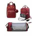 3 In 1 Diaper Bag Backpack Foldable Baby Bed Waterproof Travel Bag with USB Charge Diaper Bag Backpack with Changing Bed 3 types - Image 7