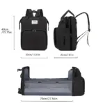 Foldable Bed Diaper Bag with Changing Station Insulated Pocket and Large Capacity Multifunctional Double Shoulder Mommy Bag - Image 2