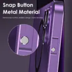 Aluminum Metal Frame Magnetic Case For iPhone 13 12 14 15 16 17 18 Pro Max For Magsafe Wireless Charging Lens Film PC Back Panel - Image 4
