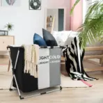 1-3Grids Laundry Basket Foldable Dirty Clothes Organizer Bathroom Waterproof Storage Basket Large Laundry Hamper Two Size New - Image 6