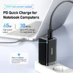 Baseus 65W GaN Charger Quick Charge Type C PD QC Charger USB Charger Portable Fast Charger For Laptop iPhone 17 16 15 14 13 Pro - Image 2