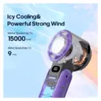 3600mAh Large Capacity Handheld Turbo Cooling Fan Foldable Mini Portable Fan 100 Wind Speed Adjustable High Speed Rechargeable - Image 5