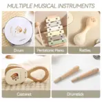 Musical Instruments Montessori Music Baby 0 12 Months Toys Drum Xylophone Kids Early Educational Wooden Instruments Baby Toys - Image 6