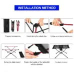 WIDESEA Portable Folding Camping Table with Cup Holders & Mesh Pocket Lightweight Outdoor Picnic Table for Hiking Travel Beach - Image 3