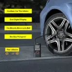 LEIBOO 150PSI Smart Air Pump Tire Inflator Portable Air Compressor with Digital Pressure Gauge for Car Bike Motorcycle Ball - Image 3