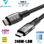 8K USB4 Type C Cable 40Gbps 240W PD3.1 QC4.0 For Samung Thunderbolt 4 Fast Charging Cable Thunderbolt3 USB C to C Data Transfer - Image 7