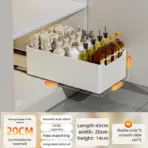 New Kitchen Storage Rack with Slide Rails Pull-out Kitchen Drawer Type Storage Tray Spice Box Storage Shelf Cabinets Organizer - Image 15