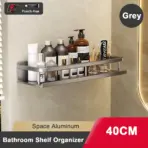 Punch-Free Bathroom Rack Bathroom Shelf Toilet Space Aluminum No Drill Hanging Rack Bathroom Organizer Hang On the Wall - Image 18