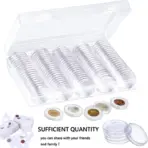 10-100pcs 21/23/25--45mm Coinning Capsules Storage Box Clear Plastic Coinning Cases Holders Protector Coinning Capsules Storage - Image 2