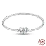 Bracelet Silver 925 Original 17-20CM Star Moon Sun Four Leaf Clover Green Zircon Bracelets Fit DIY Charms Birthday Jewelry Gifts - Image 49