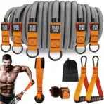 Resistance Strap with Handle: Used for Muscle Training, Strength Building, Body Shaping, Yoga, Home Fitness Equipment - Natural - Image 7