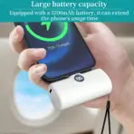 Mini Power Bank 5000mAh Poratable Fast Charge Wireless Type-C/Lightning Plug External Battery Powerbank - Image 2