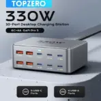330W GaN USB C Charger, 100W PD3.0 PPS Fast Charging Station with 4-Port (3x USB-C, 1x USB-A). Compact Desktop Power Adapter for - Image 7