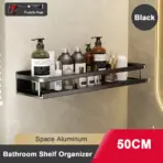 Punch-Free Bathroom Rack Bathroom Shelf Toilet Space Aluminum No Drill Hanging Rack Bathroom Organizer Hang On the Wall - Image 14