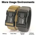 TUSHI Aluminum Alloy Quick Release Pluggable Buckle Elastic Belts For Men Durable Tactical Belt Cowboy Outdoor Army Belt Hunting - Image 5