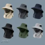 Summer Sun Hats UV Protection Outdoor Hunting Fishing Cap For Men Women Hiking Camping Visor Bucket Hat Neck Flap Fisherman Hat