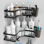 No Drilling Triangle Corner Shelf, Adhesive Wall Mounted Storage Rack for Bathroom and Kitchen – Space Saving - Image 4