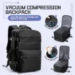 Men Vacuum Compression Backpack 15.6in Laptop Backpack Expand Hiking Vacuum Travel Backpack, Ryanair Backpack 40x30x20 Cabin Bag - Image 8