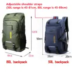 80L 50L Men's Outdoor Backpack Climbing Travel Rucksack Sports Camping Hiking Backpack School Bag Pack For Male Female Women - Image 2