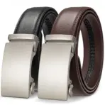 High-End Fashion Business Belt for Men - 3.5cm, Handsome Alloy Automatic Buckle, Durable PU Leather