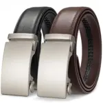 High-End Fashion Business Belt for Men - 3.5cm, Handsome Alloy Automatic Buckle, Durable PU Leather
