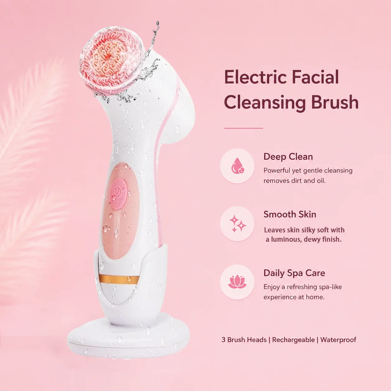 Sf8b15dcd4fee4e8a86d54420cefba136y-1.webp Electric Facial Cleansing Brush Sonic Rotating Face Cleaner Deep Pore Cleansing Brush Face Massager Waterproof Skin Care Tool - Image 1