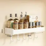 Wall Mounted Kitchen Condimenters Spice Rack Organizer Shelf Kitchen Storage Wall Shelf Organizers Hanging Hook Rack For Kitchen - Image 8