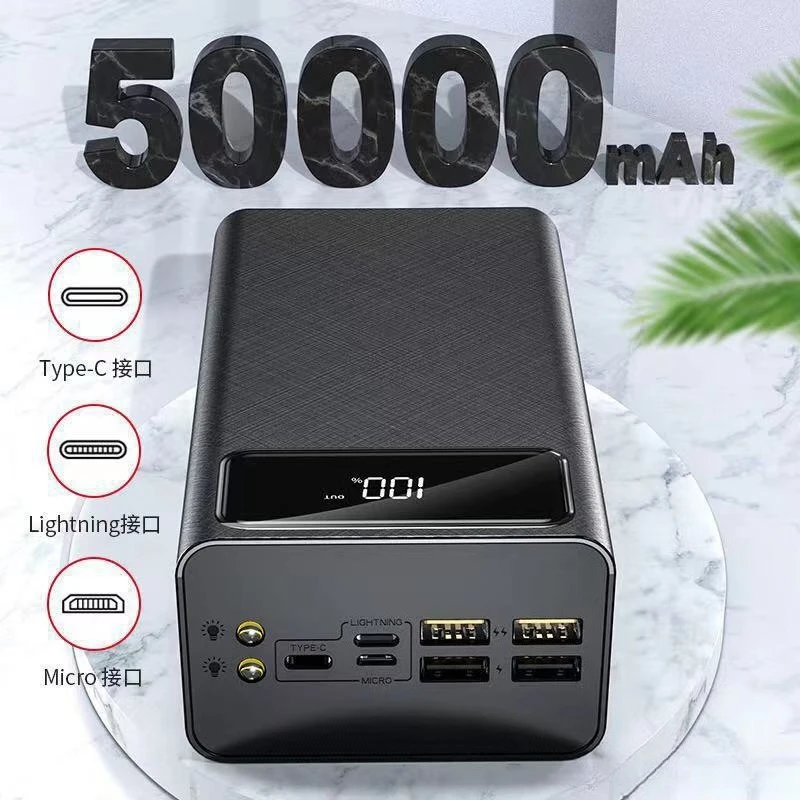 Sf9c0bfedc0364c8e80085e4f11bbcb01w.webp Power Bank 30000mah 40000mAh 50000mah PowerBanks Battery Digital Display for Iphone Samsung Huawei Xiaomi Fast Charging - Image 1