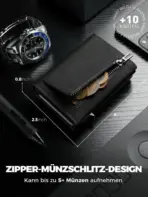 Slim Wallet with Coin Slot Credit Card Wallet Mens for Magnetic Closure RFID Protection Men Wallet - Image 3