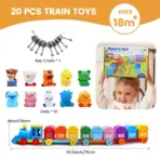 Montessori Farm Train/Surprise Party Set for Toddlers Learning Counting, Matching & Sorting Fine Motor Skills,Preschool Toy Gift - Image 6