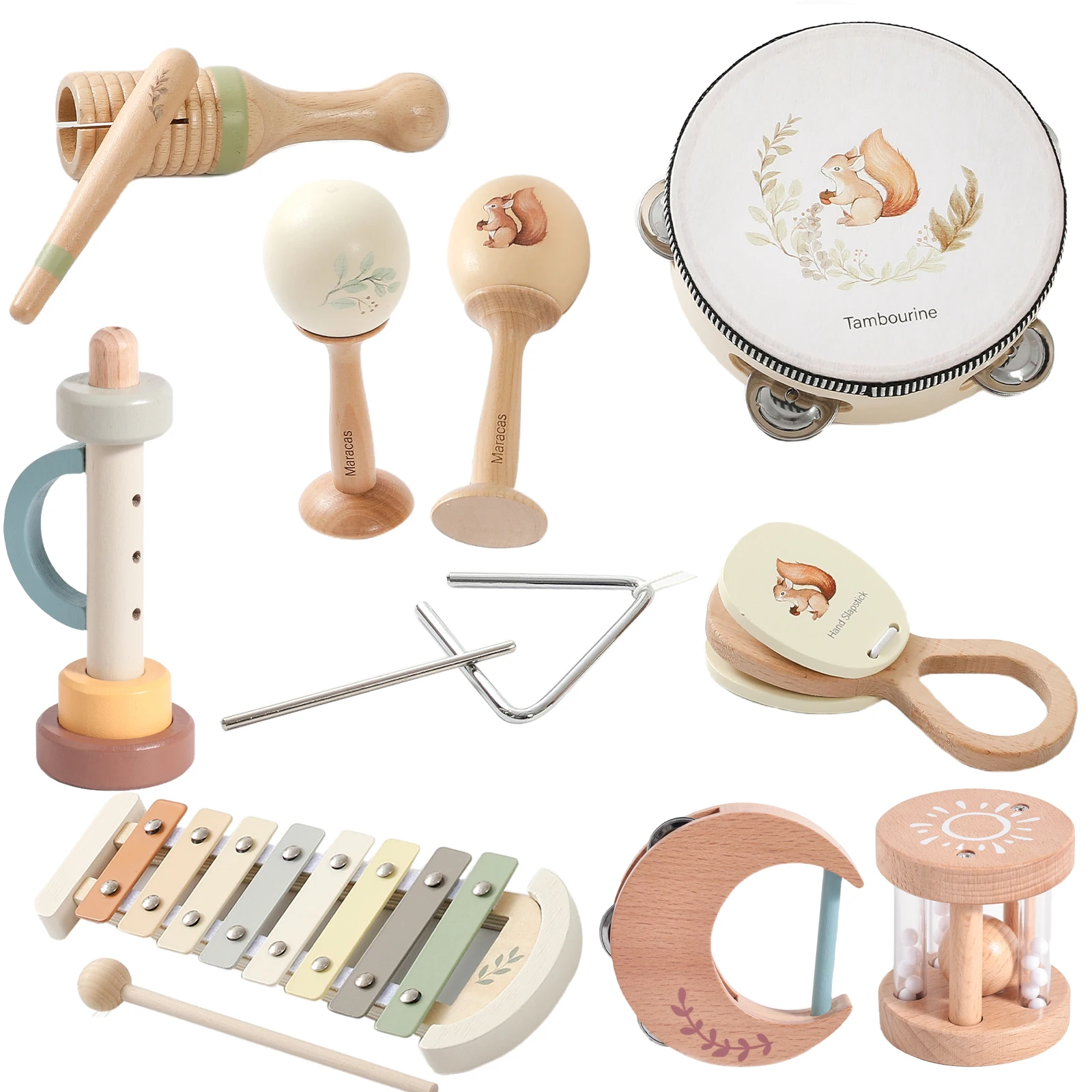 Sfd09e3b7b92e4064b1e8d264a2cc4ff5O-1.webp Musical Instruments Montessori Music Baby 0 12 Months Toys Drum Xylophone Kids Early Educational Wooden Instruments Baby Toys - Image 1