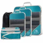 6PCS Travel Compressed Packing Cubes Storage Organizer Set With Shoe Bag Mesh Visual Luggage Portable Lightweight Suitcase Bag - Image 14