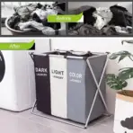 1-3Grids Laundry Basket Foldable Dirty Clothes Organizer Bathroom Waterproof Storage Basket Large Laundry Hamper Two Size New - Image 4