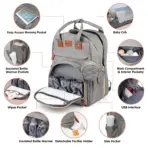 3 In 1 Diaper Bag Backpack Foldable Baby Bed Waterproof Travel Bag with USB Charge Diaper Bag Backpack with Changing Bed 3 types - Image 3